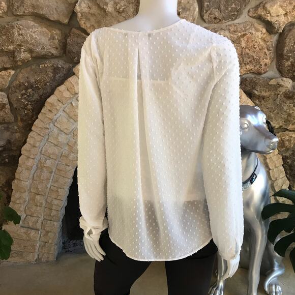 Brixton Ivy Cream Embroidered Blouse Long Sleeve Shirt Women's Size Medium - Picture 2 of 10